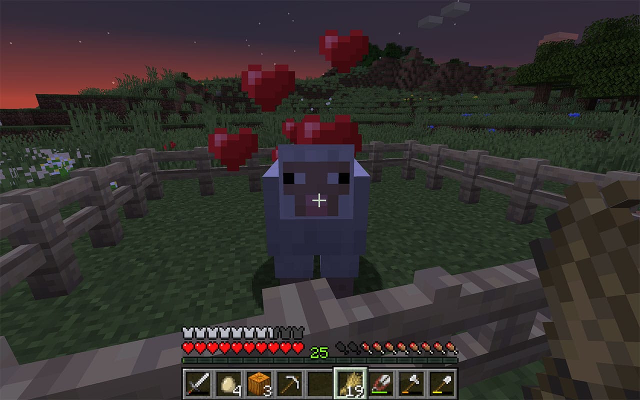 Minecraft Sheep with Hearts