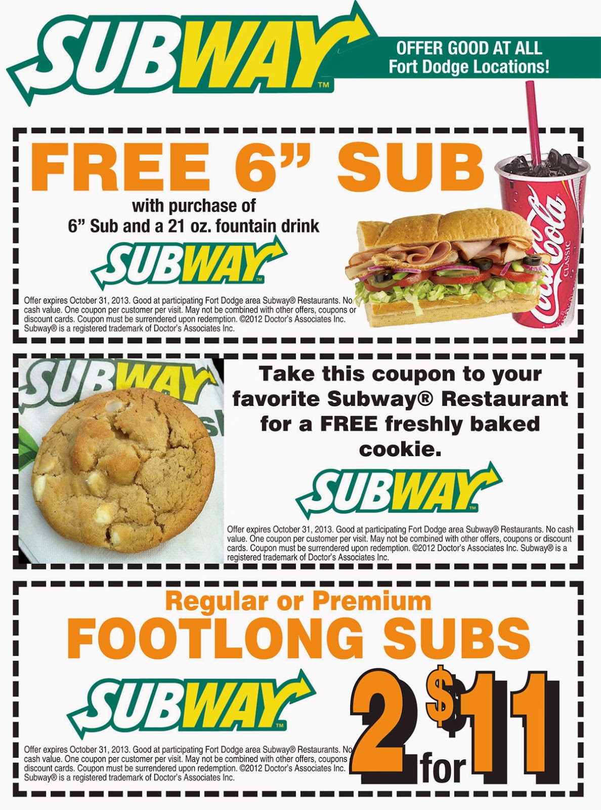 Printable Current Subway Coupons