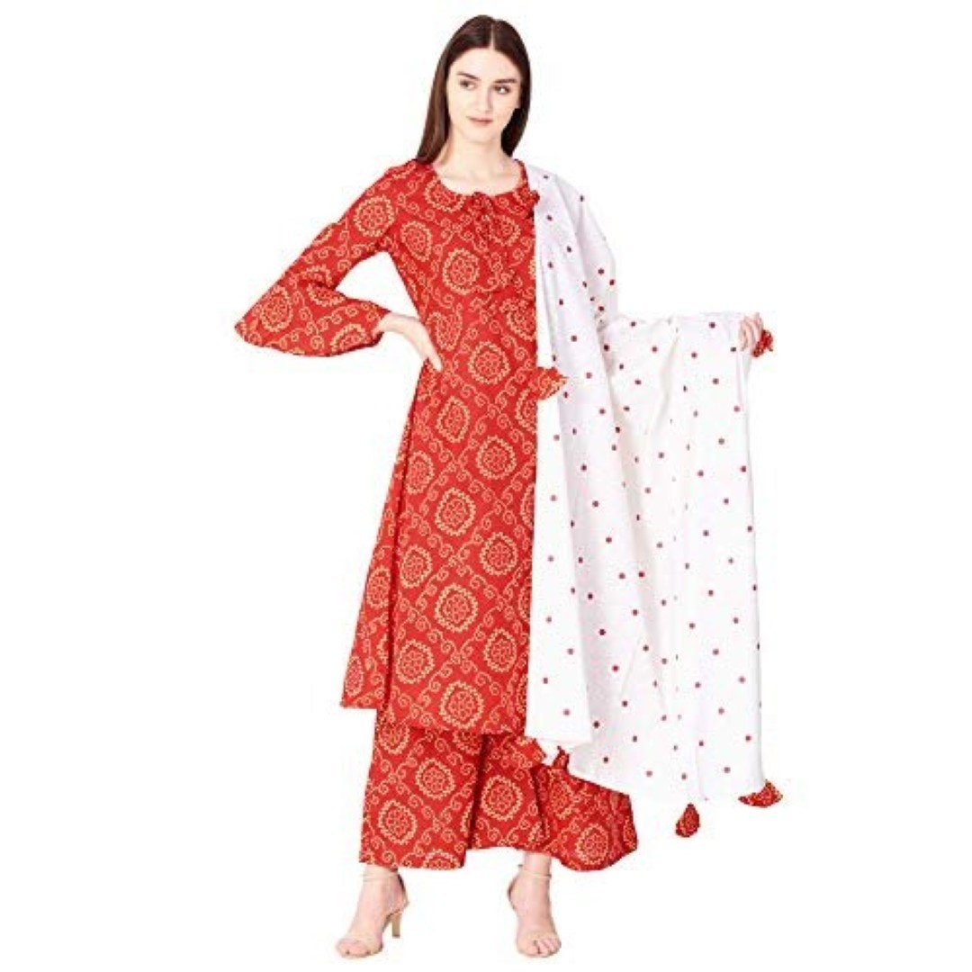 Tridev Febrics Cotton Jaipuri Suit Ladies Salwar Suit, Machine wash