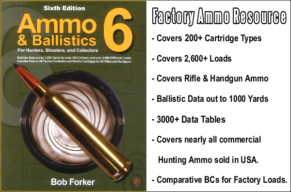 Ammunition Ammo Factory commerical hunting load data ballistics hunt Bob Forker