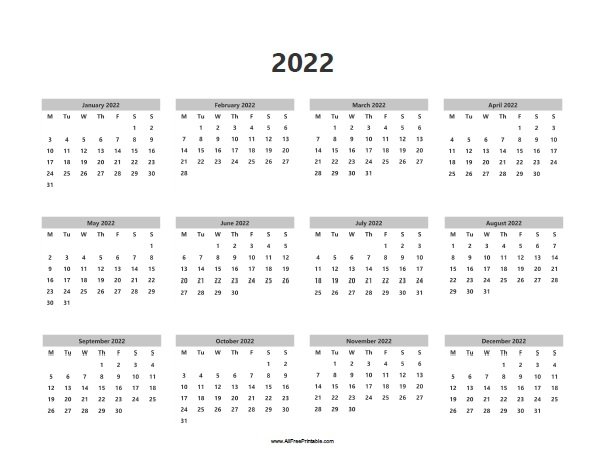 47+ Full Year Calendar 2022 Printable Gif