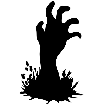 Black and White Zombie Hand Clipart transparent PNG - StickPNG image.