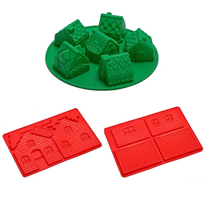 mini village silicone gingerbread house baking kit.