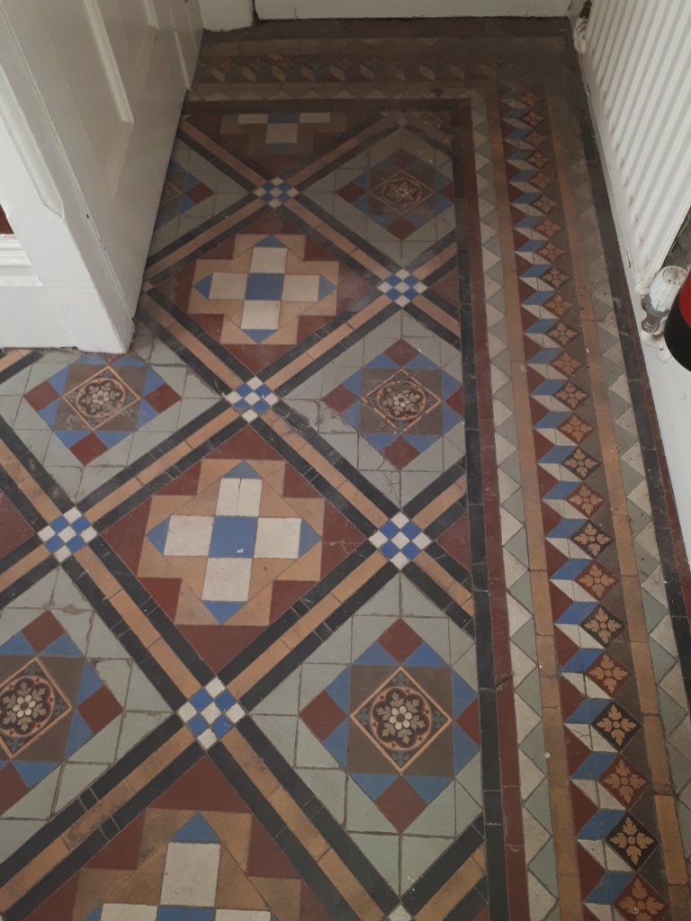 Victorian Tiled Hallway Tipton Before Restoration