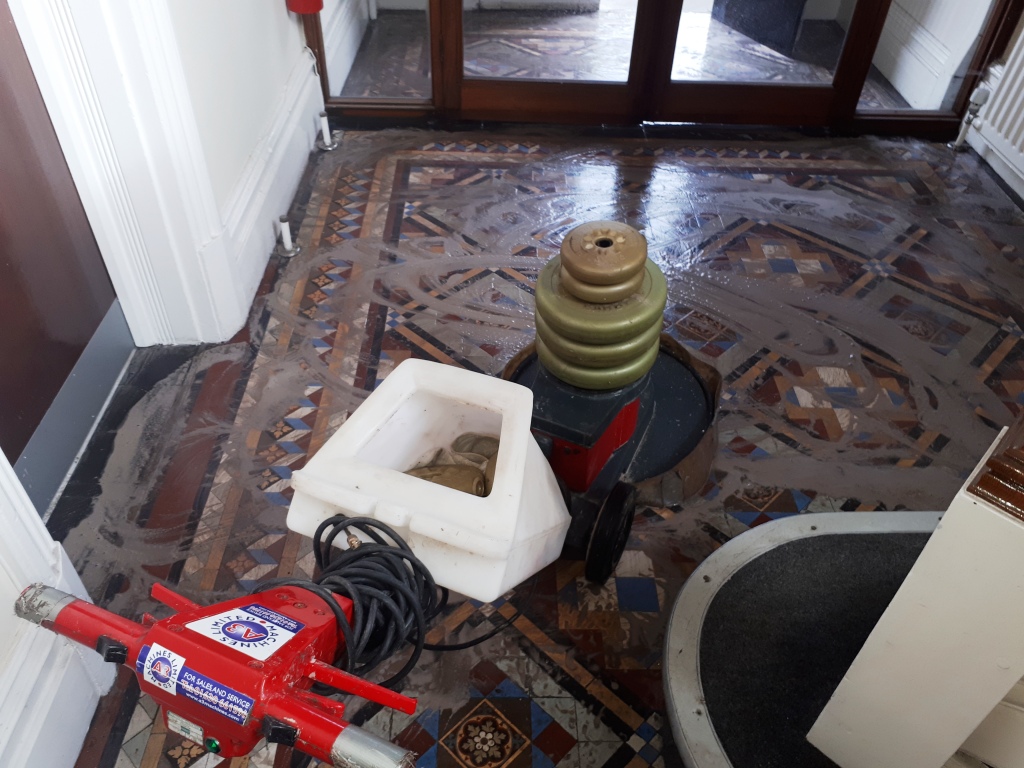 Victorian Tiled Hallway Tipton During Restoration