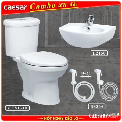 Combo khuyến mãi bồn cầu Caesar CTS1338 B5