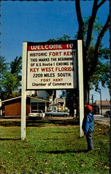 Sign At Begining Of U.S. Rte. 1 Postcard