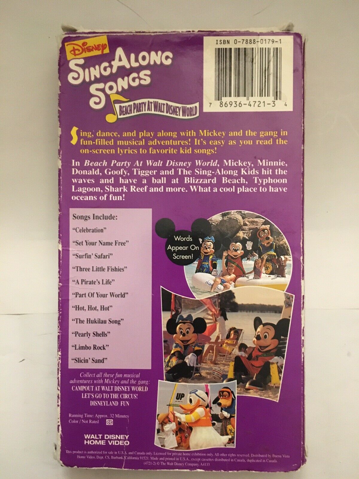 Disney Sing Along Songs Beach Party At Walt Disney World VHS Values