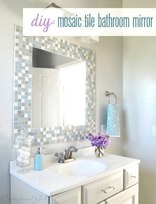 diy mosaic tile bathroom mirror