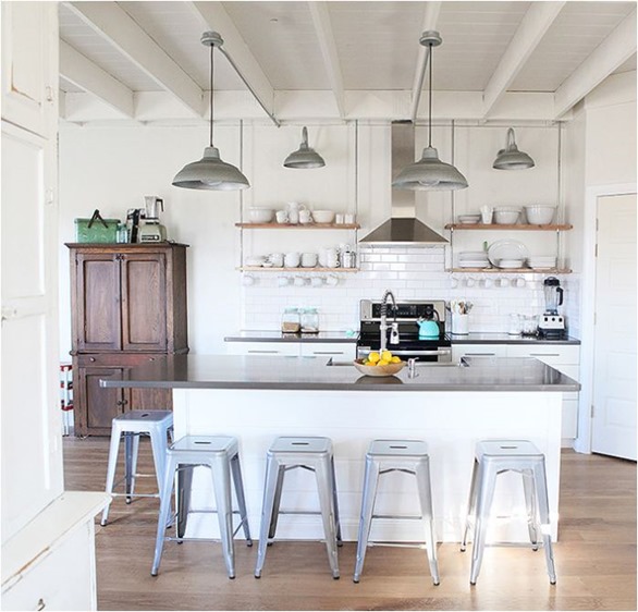 hanging shelves in kitchen