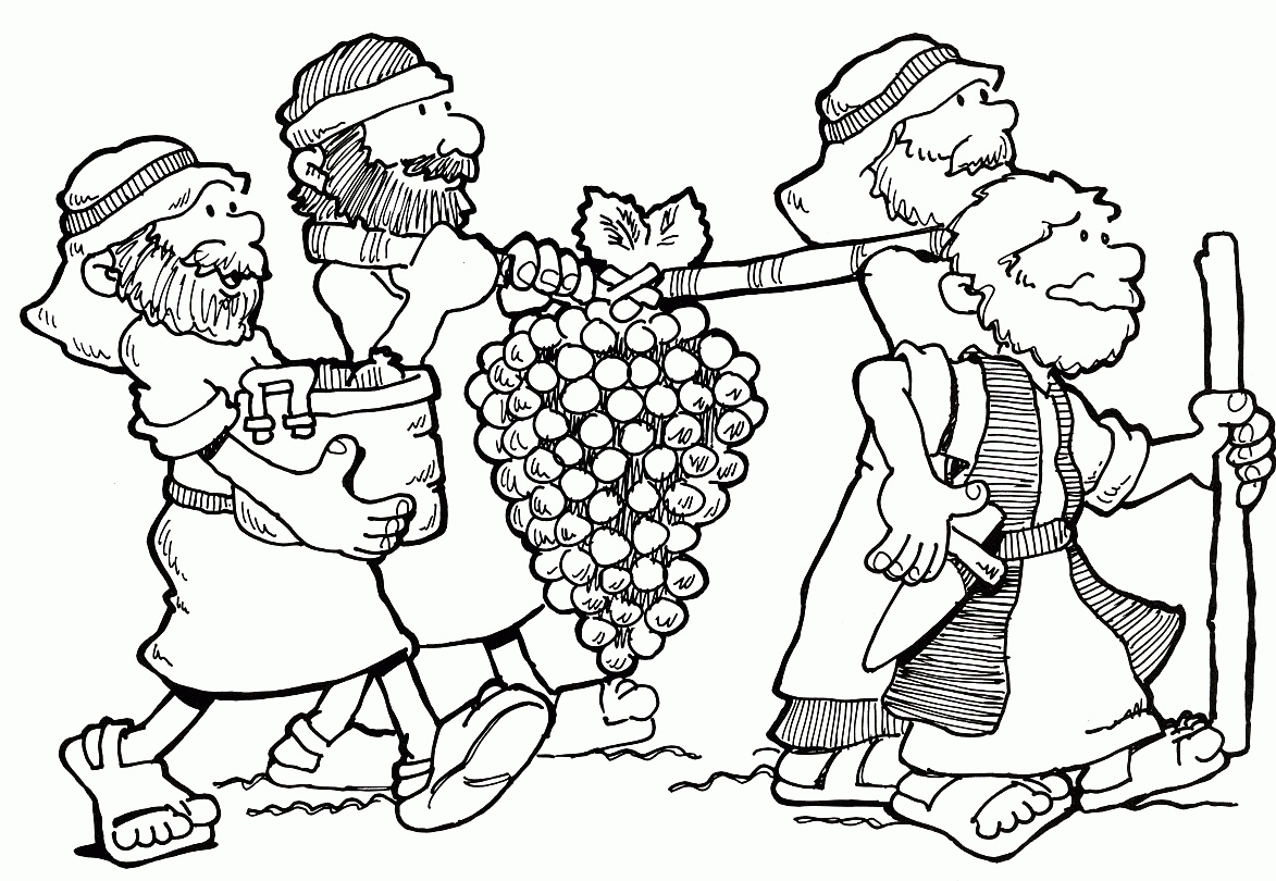 Joshua And Caleb Bible Story Coloring Page