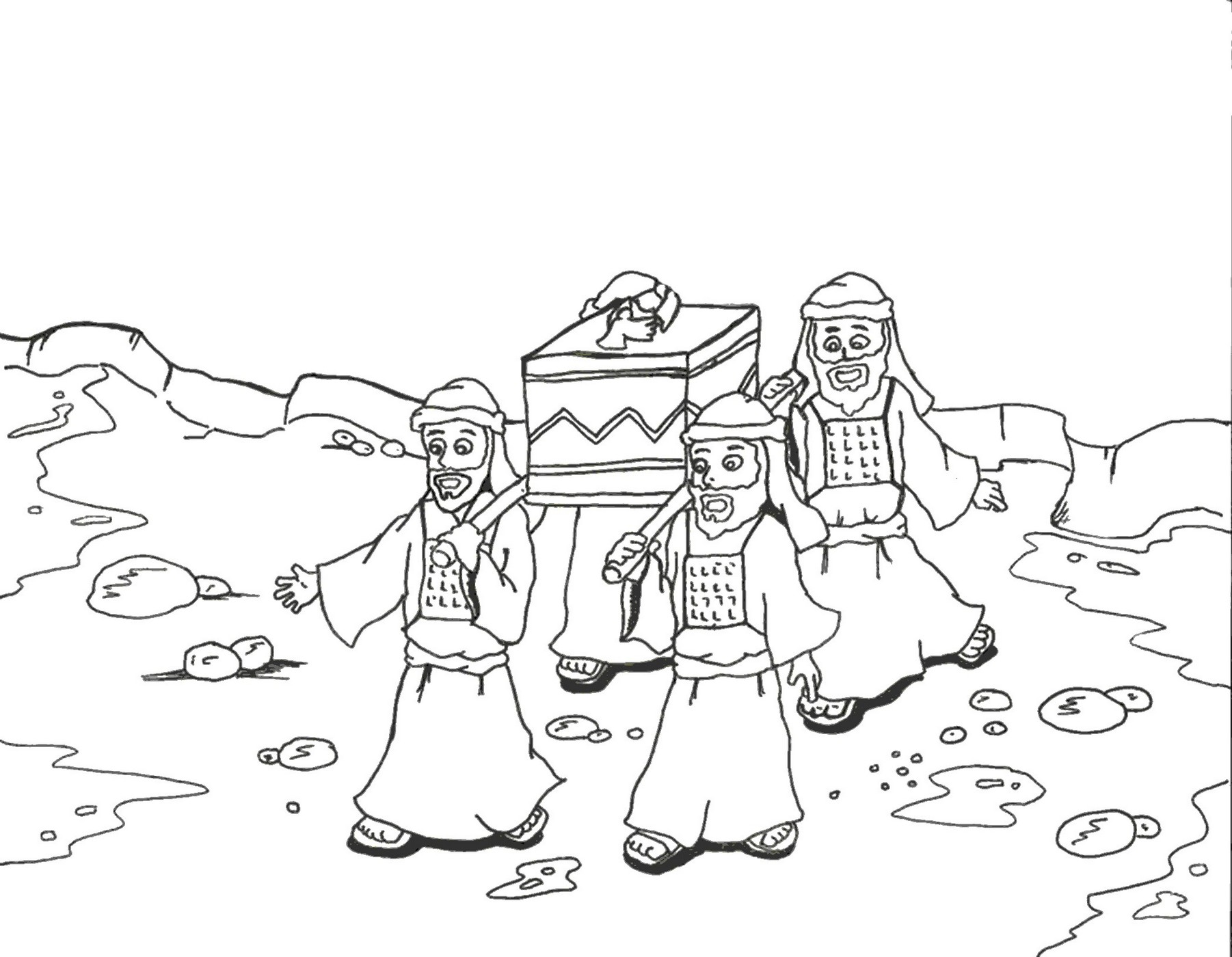 Crossing the Jordan River Coloring Page