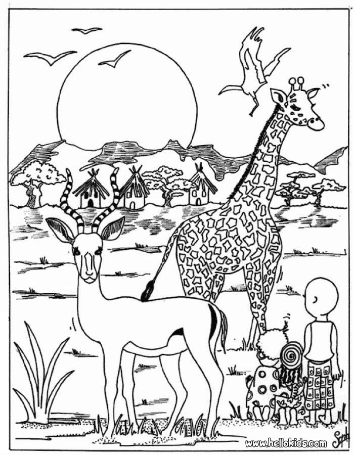 AFRICAN ANIMALS coloring pages - Wild animal