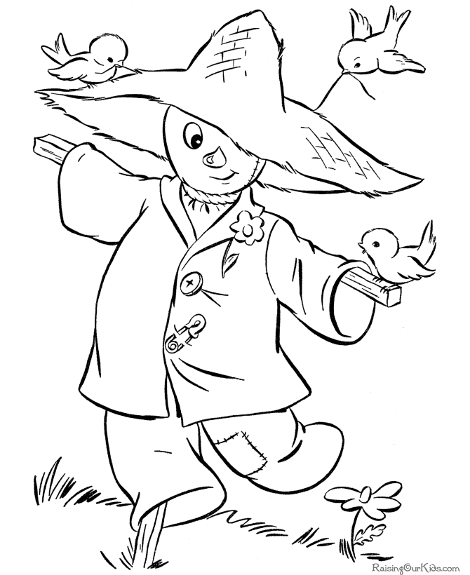 Halloween scarecrow coloring pages - 001