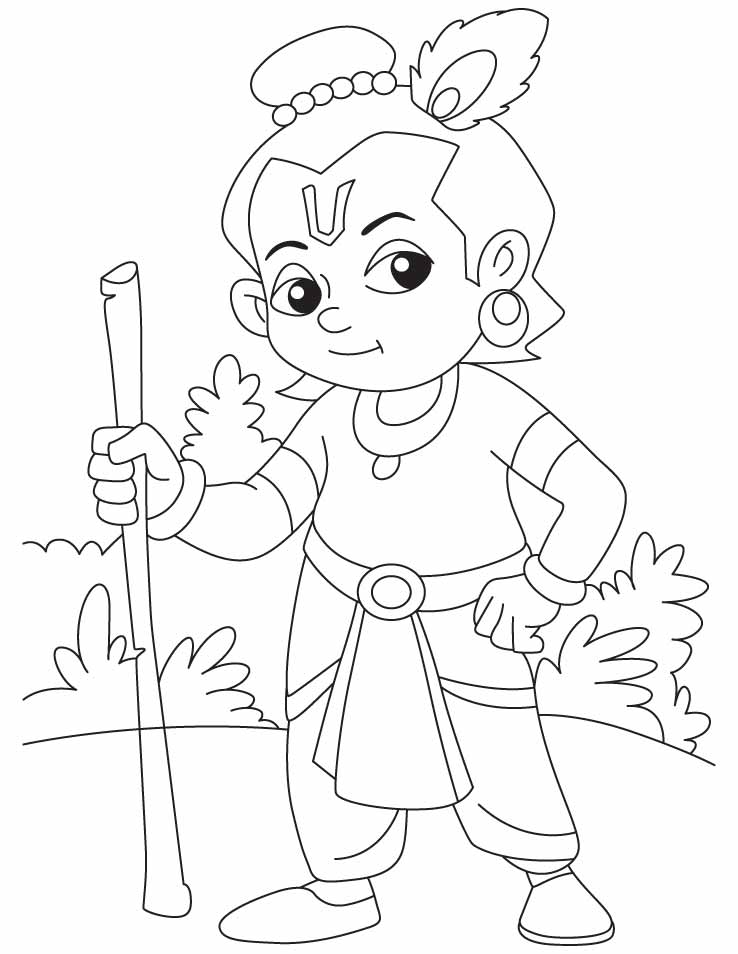 krishna sudama Colouring Pages