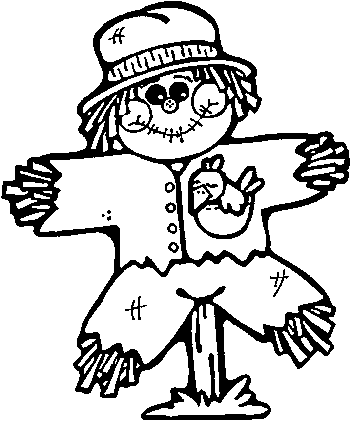 Scarecrow coloring pages to download and print for free