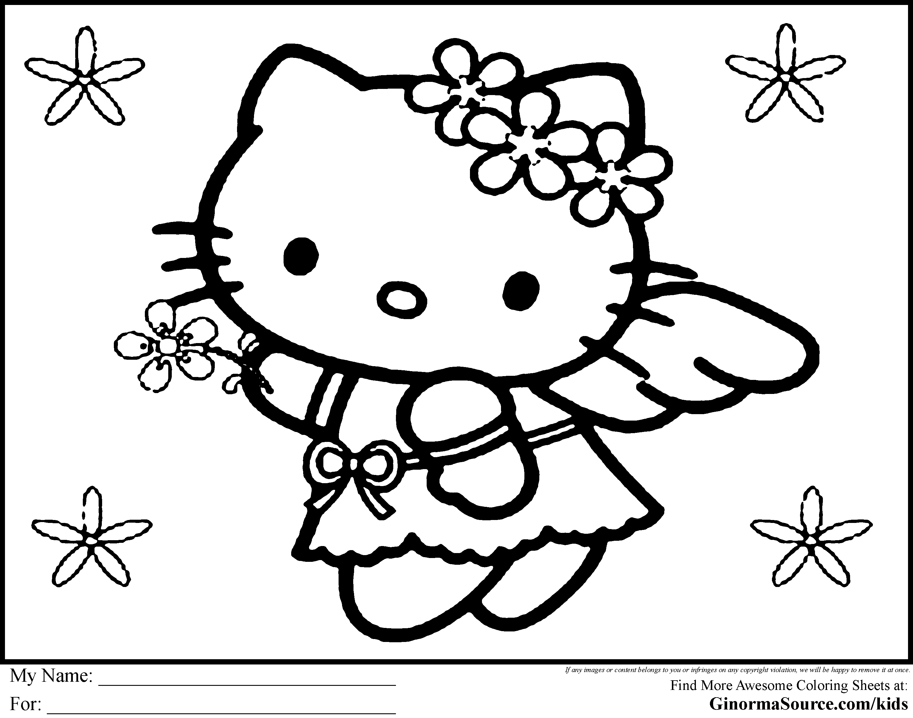 free hello kitty coloring sheets | Only Coloring Pages