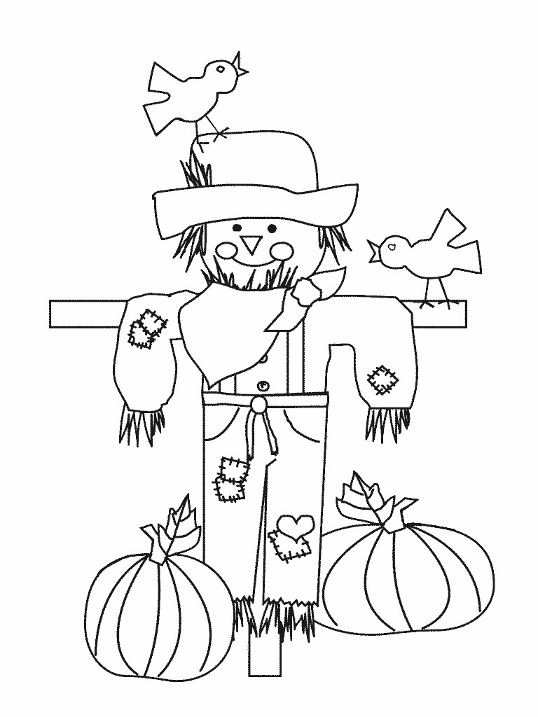 Scarecrow Coloring Pages and Book | UniqueColoringPages