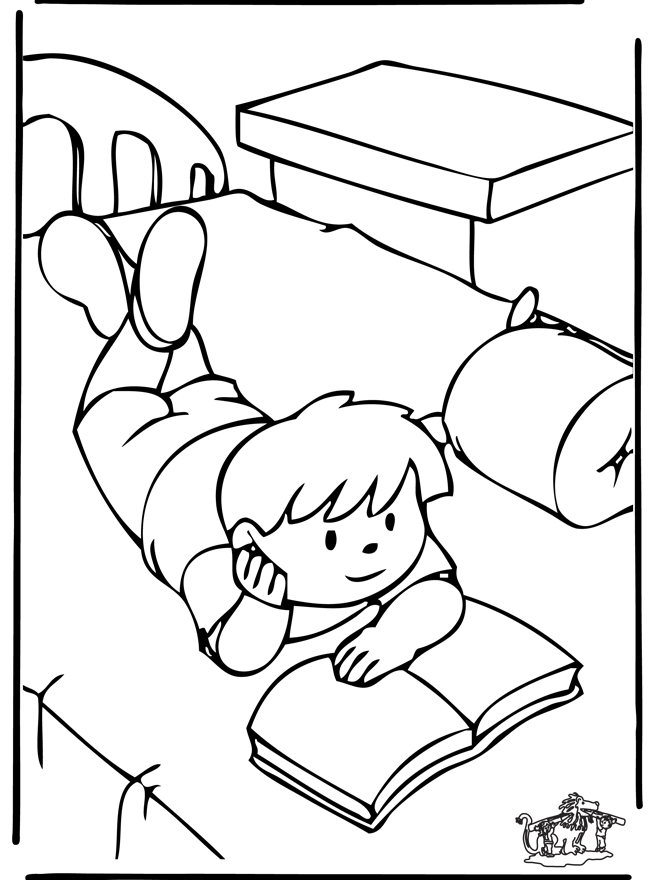 Reading 3 - Children coloring page