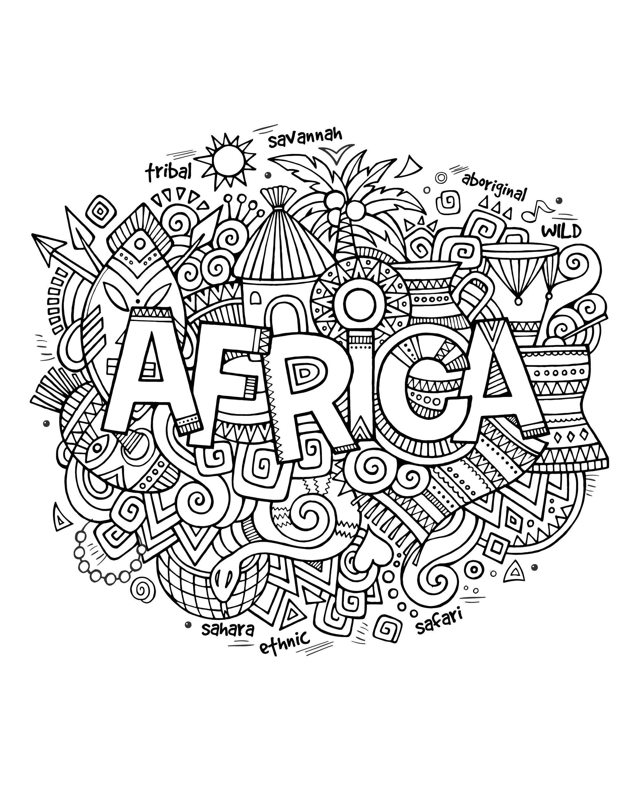 Africa - Coloring Pages for Kids and for Adults