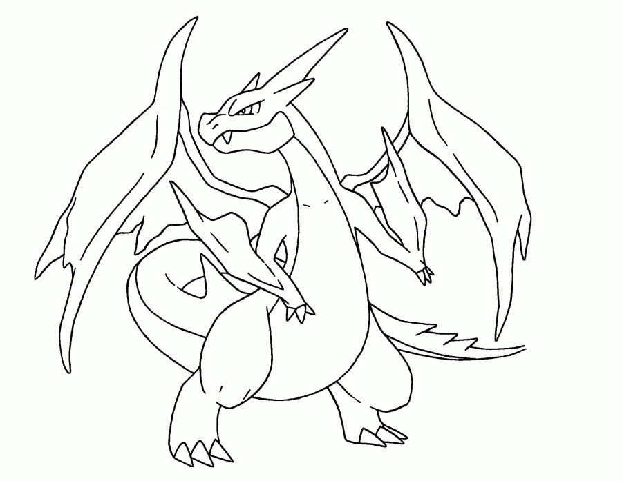 Charizard Mega Evolution Coloring Pages - High Quality Coloring Pages