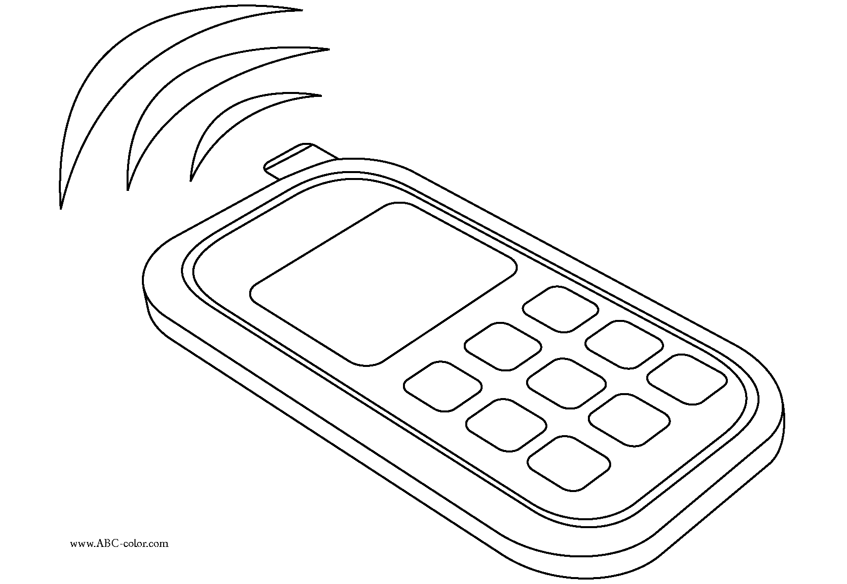 Cell Phone Coloring Page