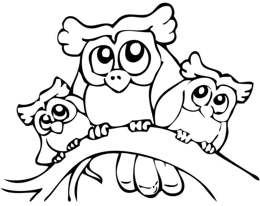 Cute Printable Owl Coloring Pages for Kids | UniqueColoringPages