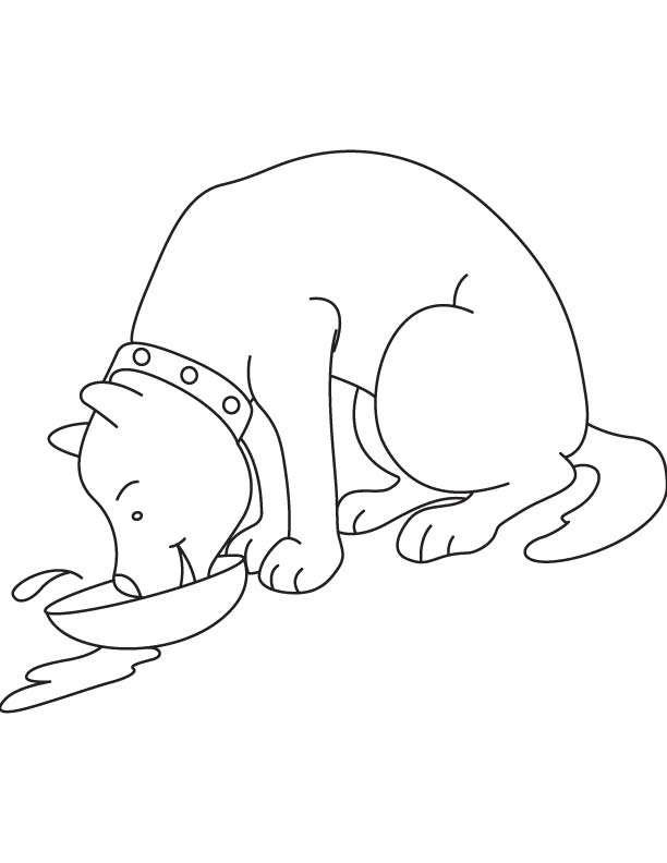 Dog drinking milk coloring page | Download Free Dog drinking milk ...