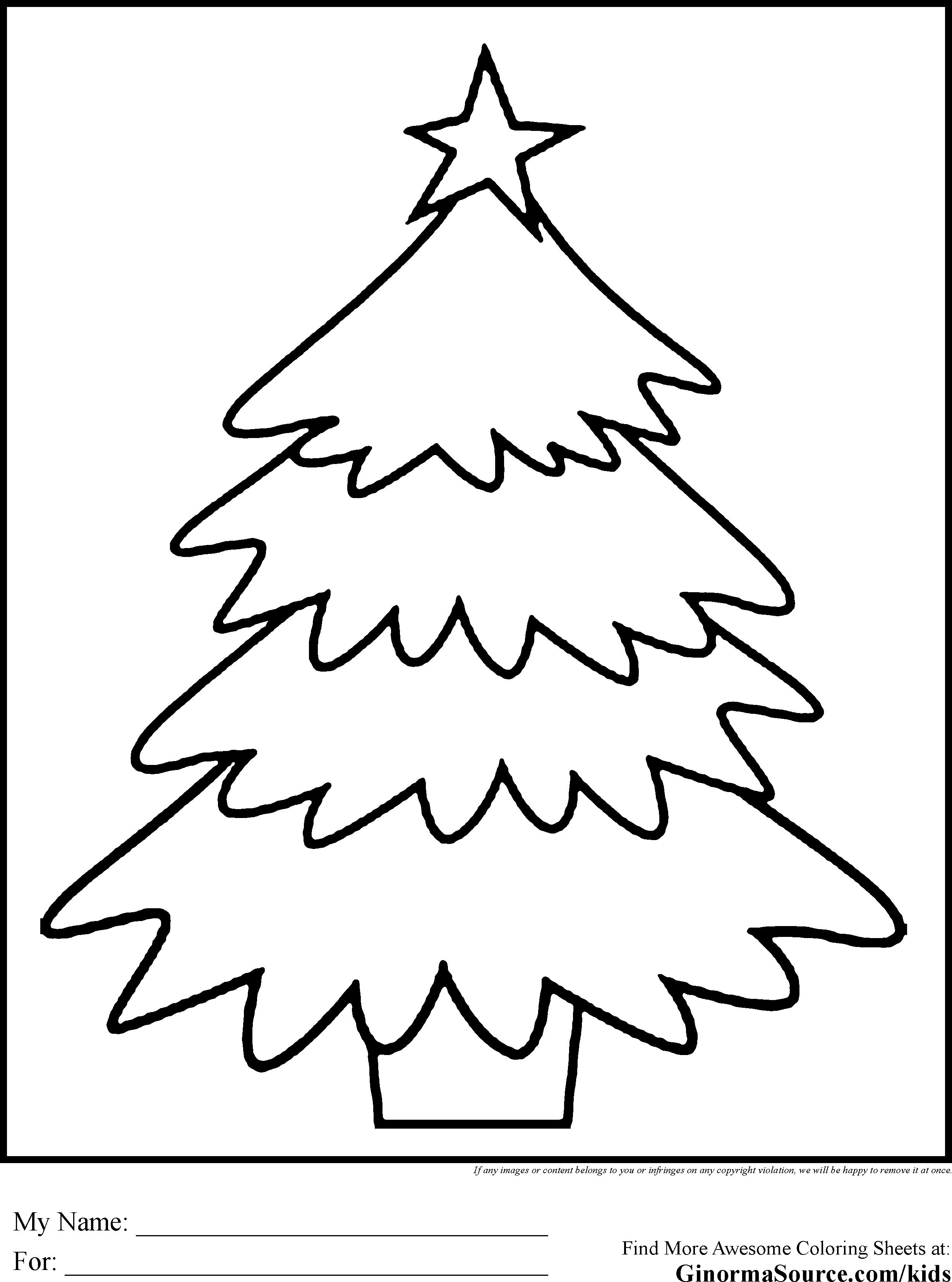 Christmas Tree Coloring Page Printables - Coloring Pages For All Ages