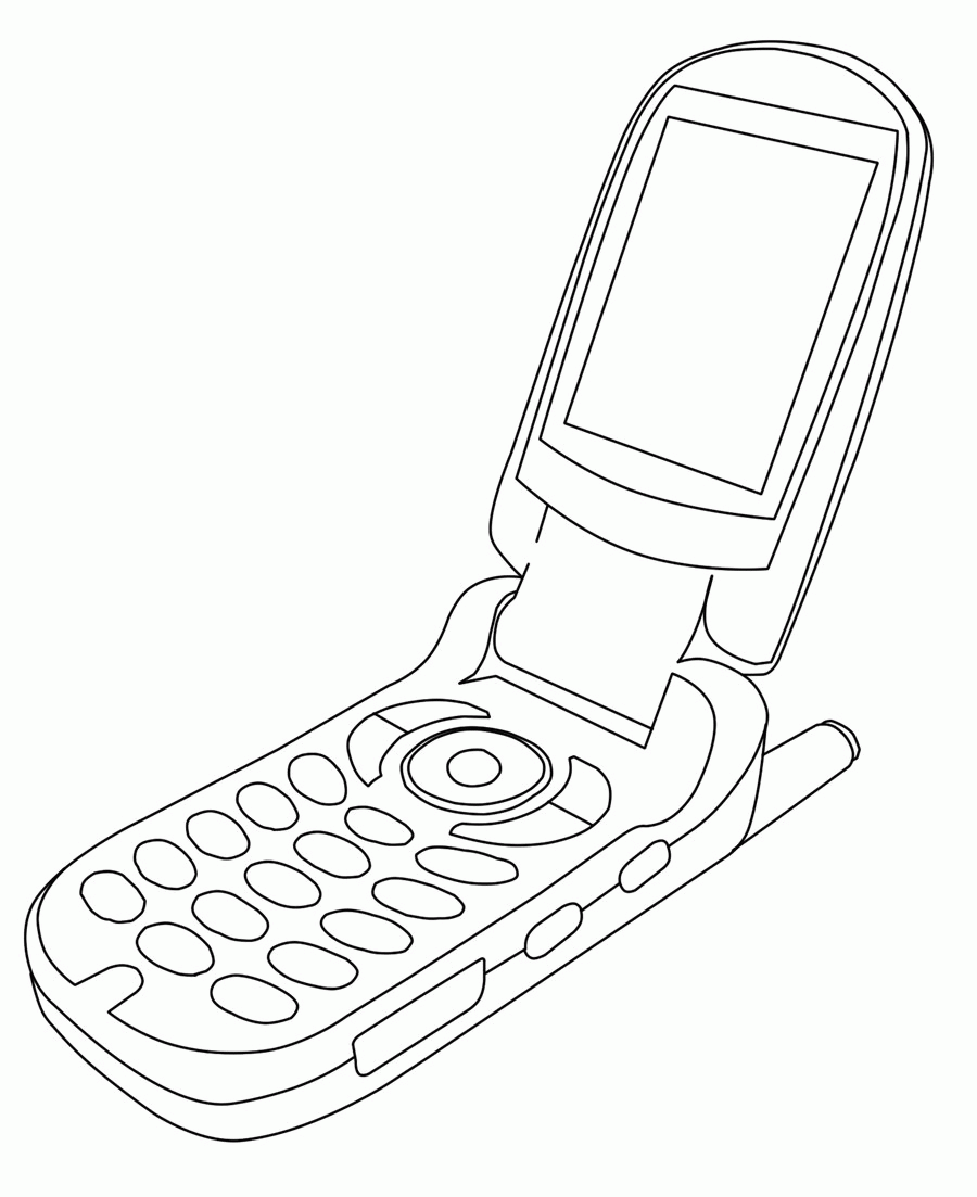 Cell Phone Coloring Page