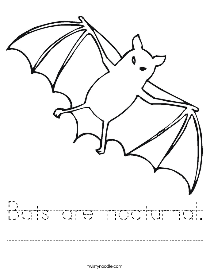 Bats are nocturnal Worksheet - Twisty Noodle