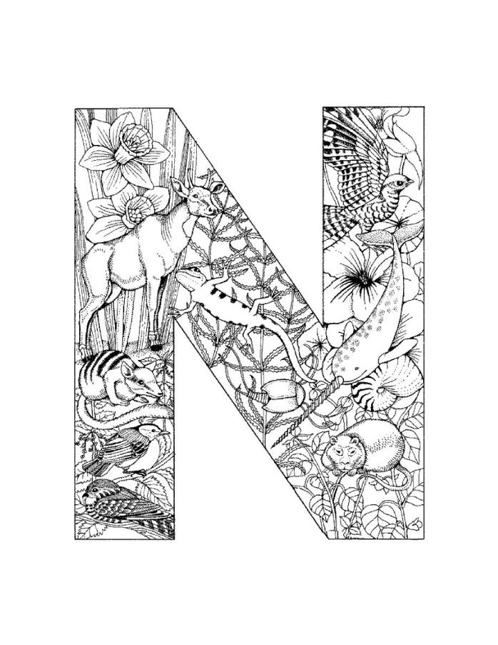 Alphabet N Coloring Page Printable - Aiwosen.com