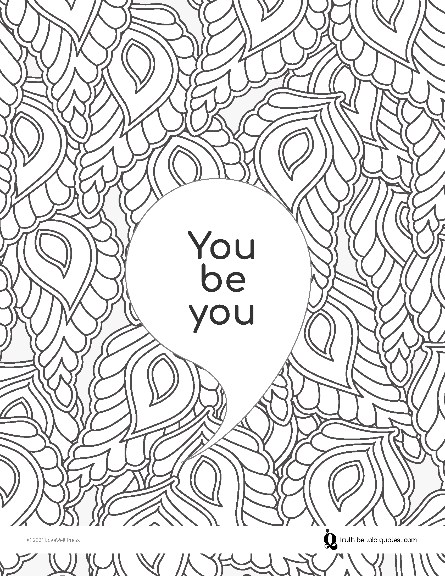 Mindfulness Coloring Pages- Quotes to color for teen wellness