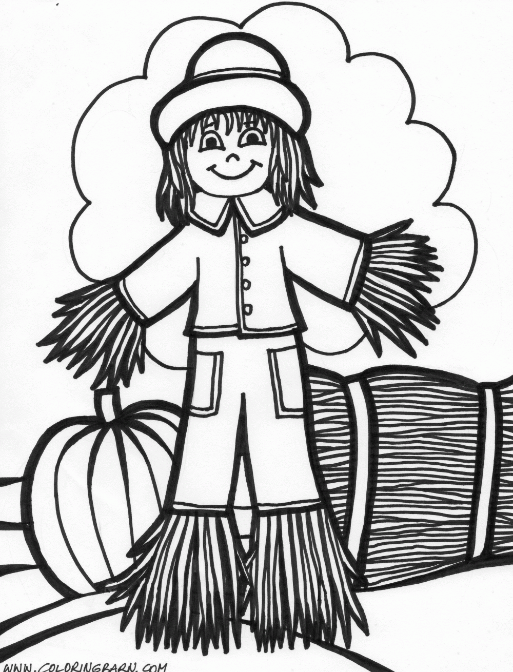 halloween scarecrow coloring pages 001. free printable scarecrow ...