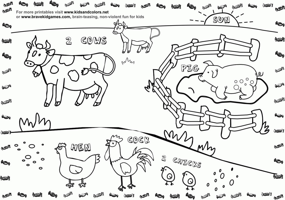 farm animal coloring pages. image detail for free farm coloring ...