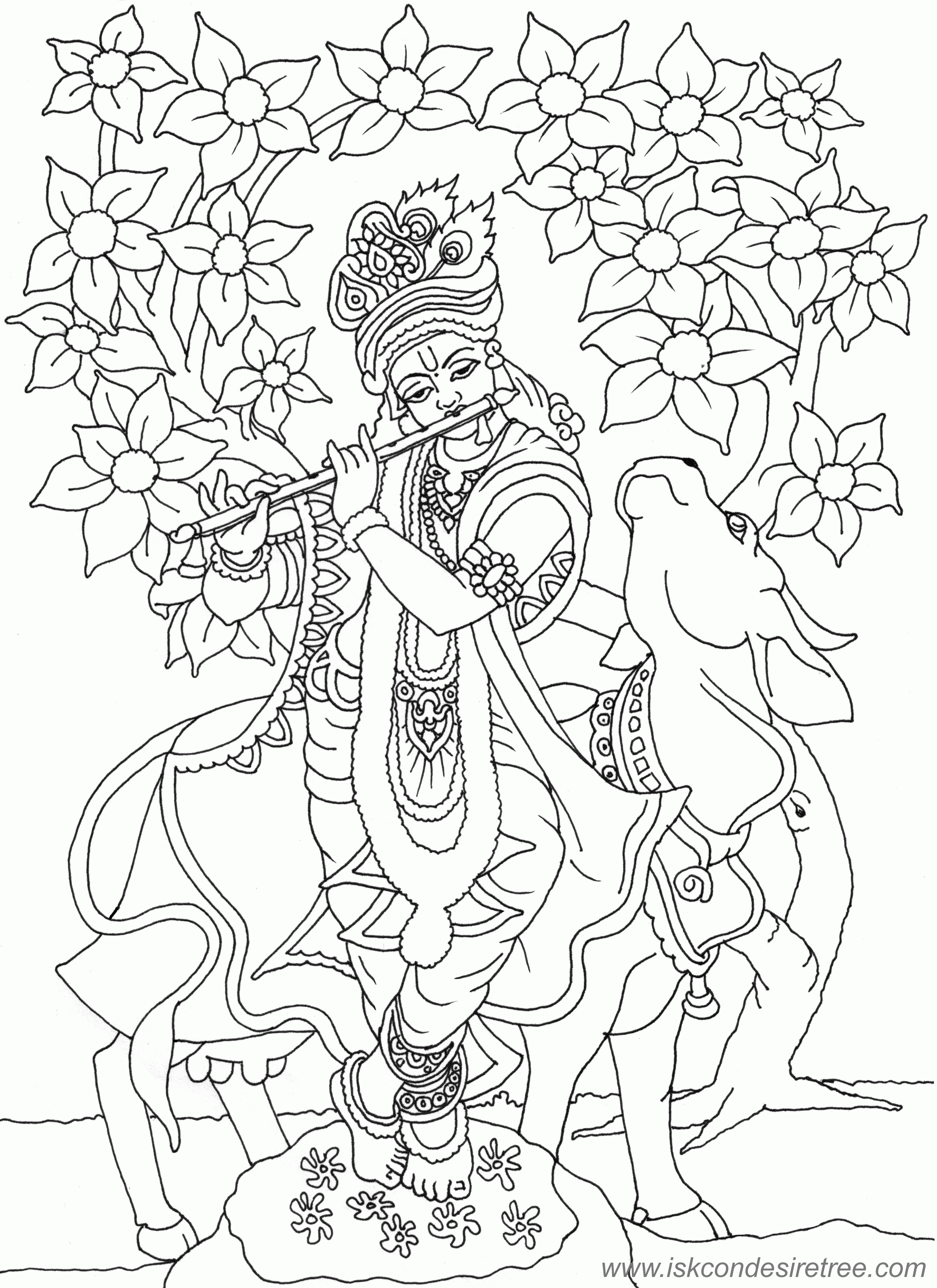 Colour Drawing Free Wallpaper Lord Radha Krishna Coloring Drawing ...