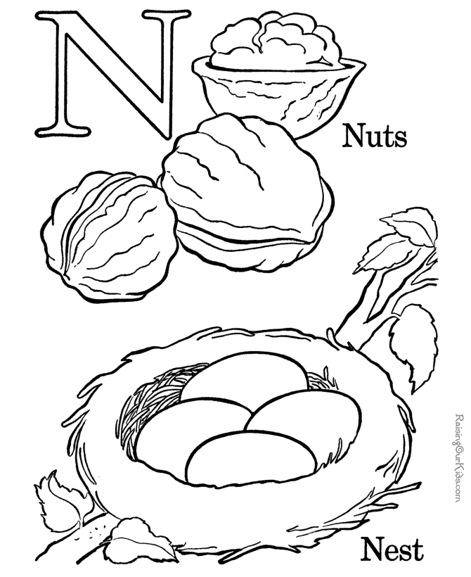 Alphabet coloring sheet - Letter N | Colouring sheets