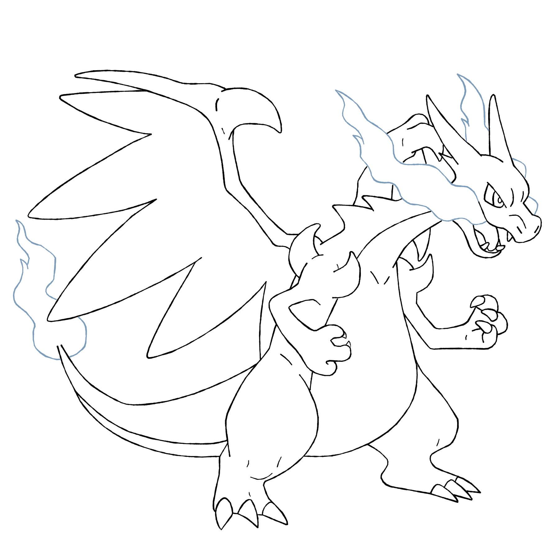 Pokemon Coloring Pages Mega Charizard Ex - Coloring Page