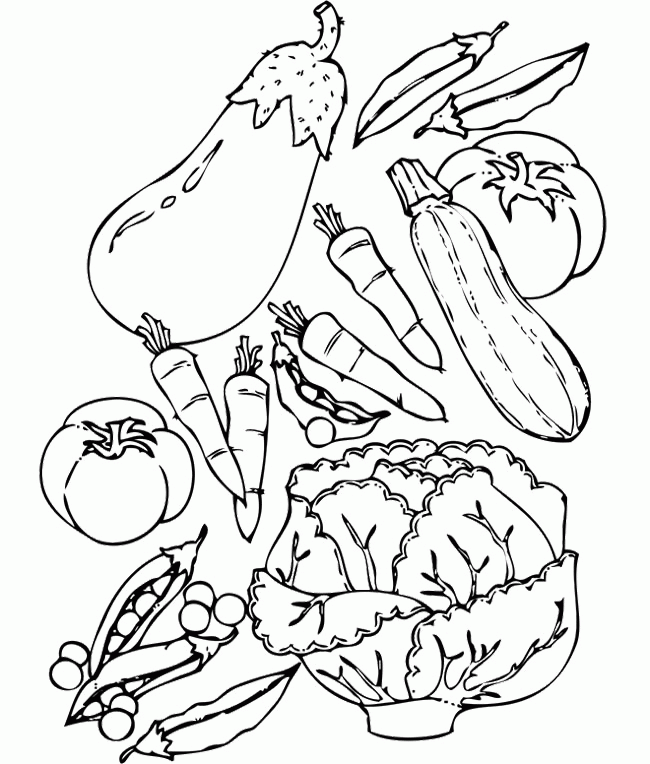 Healthy Food Coloring Pages : Healthy Food Fruit And Vegetables 