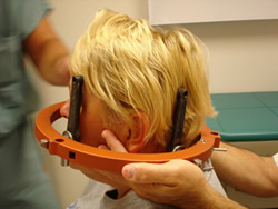 Headring is placed on the patient