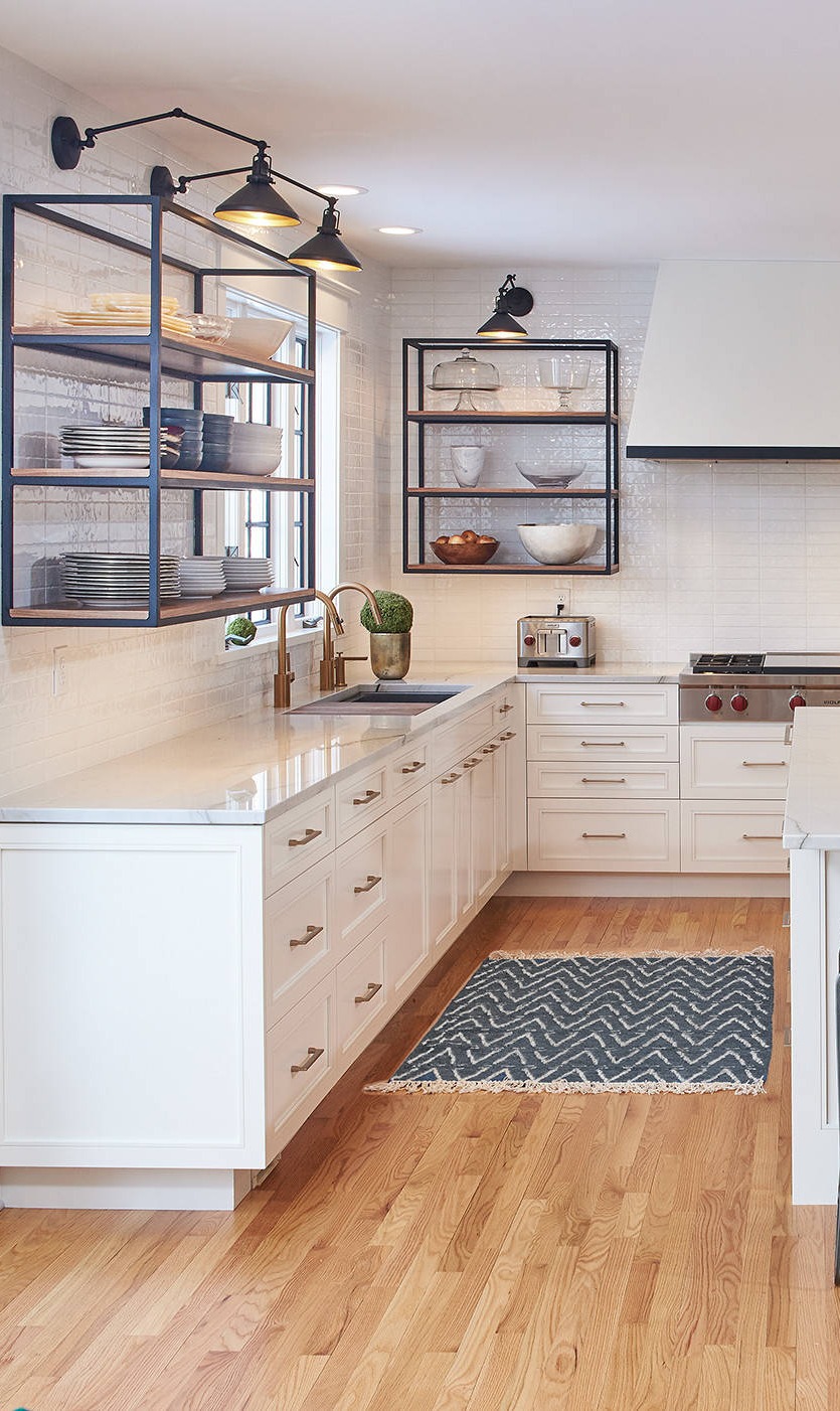 Timeless Kitchen With White Cabinets Wood Floor Choose Large Classic Add Oak