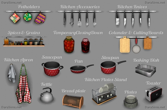 kitchen decor set sims 3 by darasims