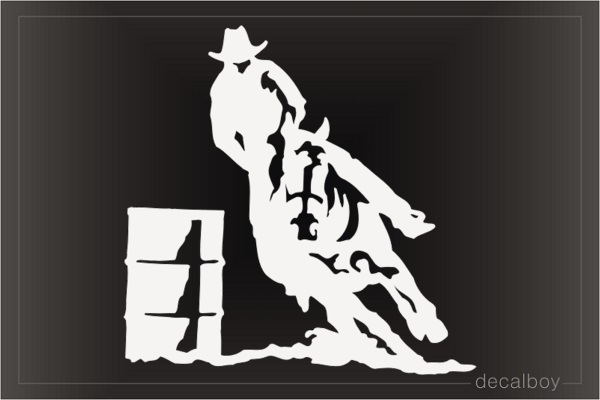 Barrel Racer Cowboy Car Window Decal