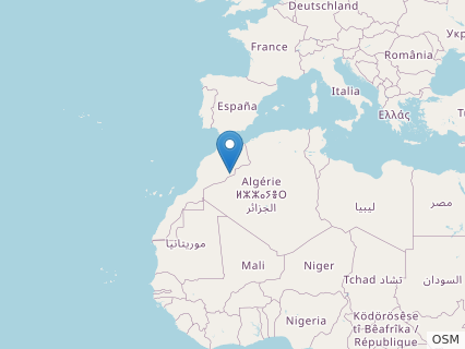 Locations where Sauroniops fossils were found.