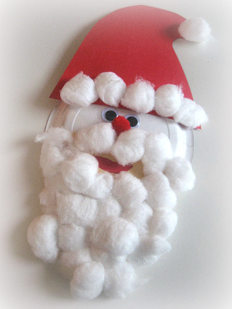 Paper Plate & Cotton Ball Santa