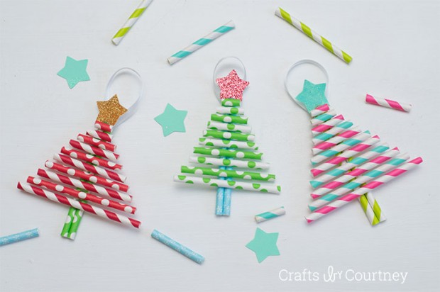 Pretty Paper Straw Christmas Trees