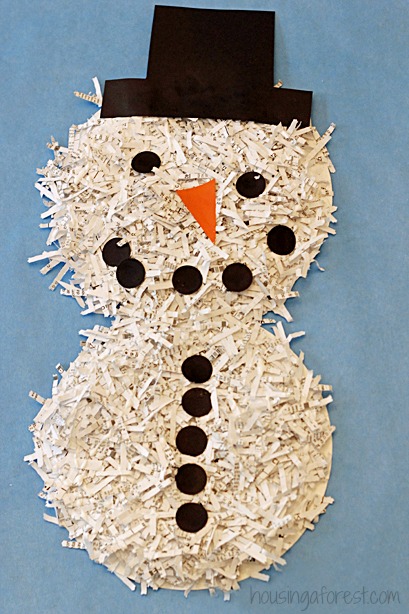 Shredded Paper Snowman