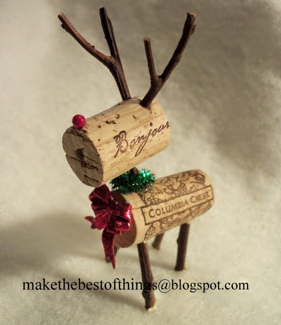 Teeny Tiny Wine Cork Reindeer