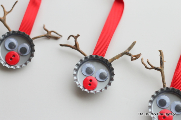 Bottle Cap Reindeer Kids Craft