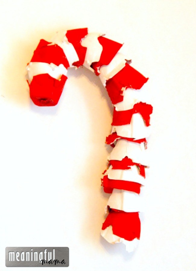 Egg Carton Candy Cane Craft